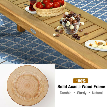 Outdoor Acacia Wood Bench, 52-Inch, 3-Seat