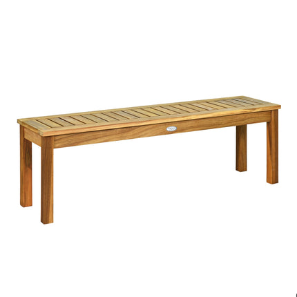 Outdoor Acacia Wood Bench, 52-Inch, 3-Seat