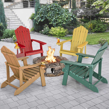 Outdoor Adirondack Chair, HIPS, Cup Holder, Red