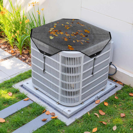 Outdoor Air Conditioner Cover, 32x32 in PVC Mesh, Black