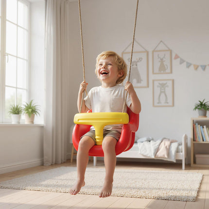 Outdoor Baby Swing with High Backrest, Adjustable Ropes