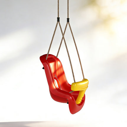 Outdoor Baby Swing with High Backrest, Adjustable Ropes
