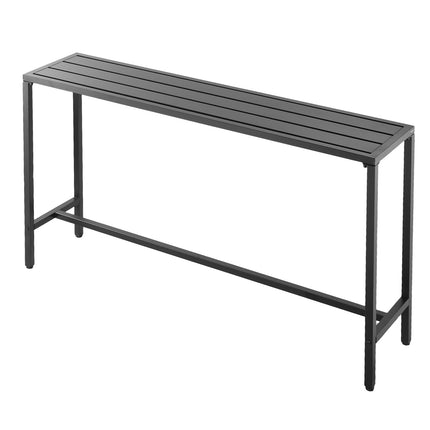 Outdoor Bar Table 63 x 15 In, Waterproof Steel, Black