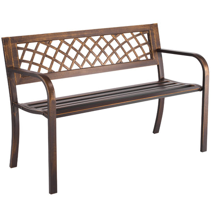 Outdoor Bench 46 In, Carbon Steel Frame, Weatherproof