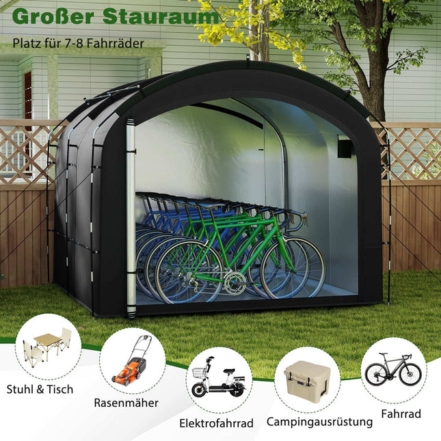 Outdoor Bike Storage Tent, Waterproof, Fits 7-8 Bikes
