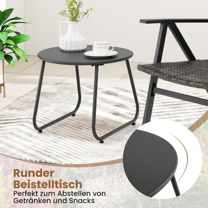Outdoor Bistro Set – 3-Piece Rattan Chairs & Table
