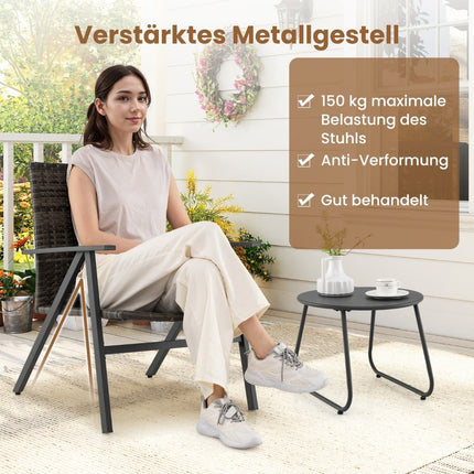 Outdoor Bistro Set – 3-Piece Rattan Chairs & Table