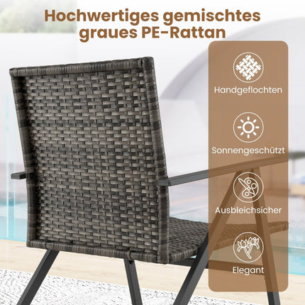 Outdoor Bistro Set – 3-Piece Rattan Chairs & Table