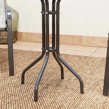 Outdoor Bistro Set – 3-Piece, Stackable Chairs, Glass Table