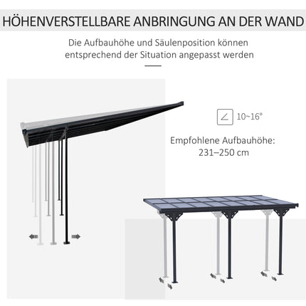 Outdoor Canopy, Aluminum Frame, 435x302 cm