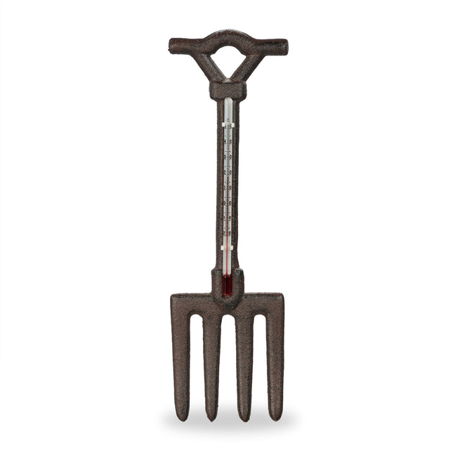 Outdoor Cast Iron Pitchfork Thermometer, Celsius Scale