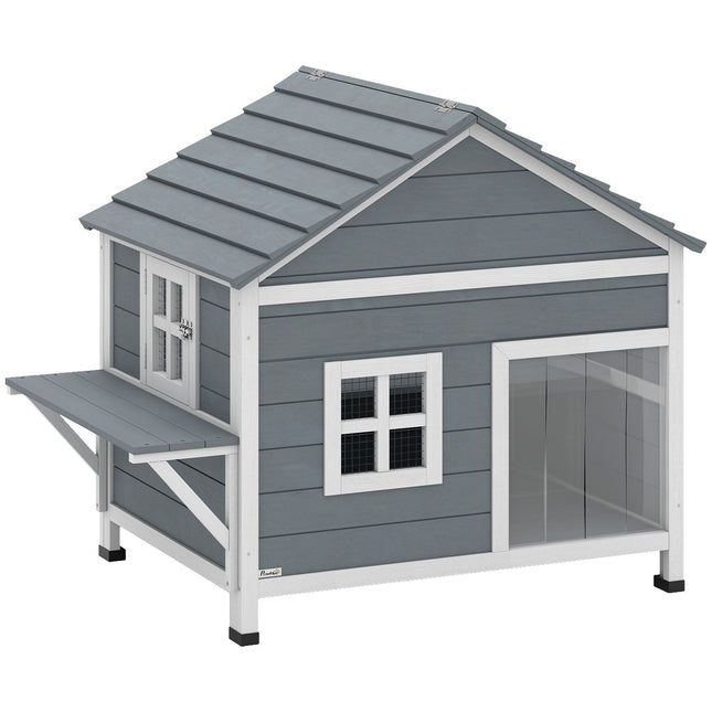 Outdoor Cat House, Elevated Design, Waterproof Roof
