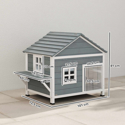 Outdoor Cat House, Elevated Design, Waterproof Roof