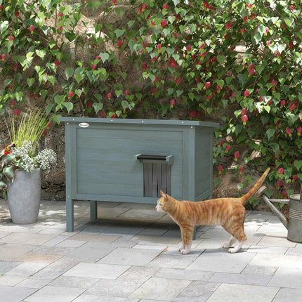 Outdoor Cat House, Insulated, Dark Grey, 85 x 50 x 68.5 cm