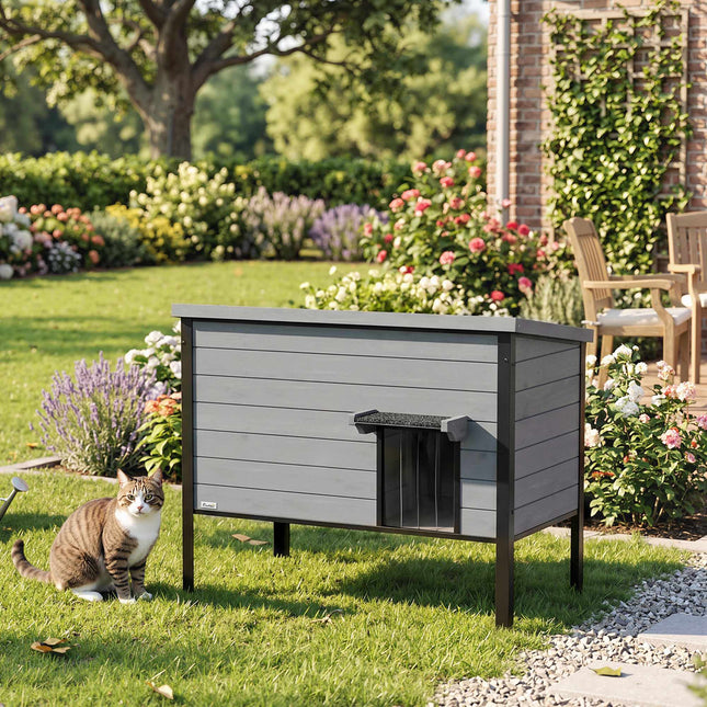 Outdoor Cat House, Weatherproof, Easy Clean, 85x55x70 cm