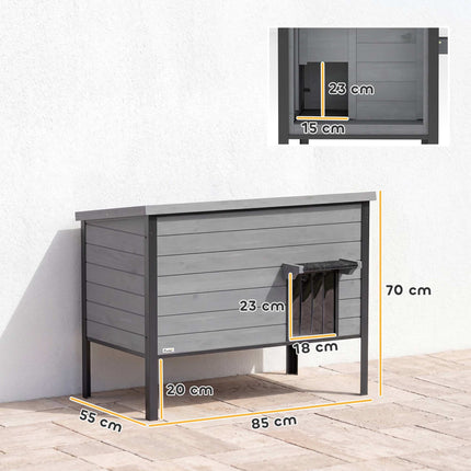 Outdoor Cat House, Weatherproof, Easy Clean, 85x55x70 cm