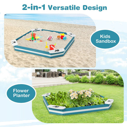 Outdoor Cedar Wood Sandbox With 4 Animal-Pattern Seats