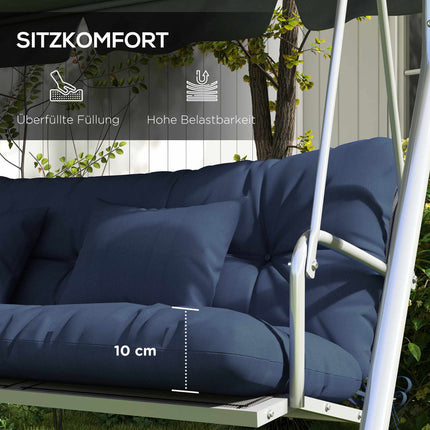 Outdoor Chair Cushion Set, 150x50 cm, Water-Resistant, Navy