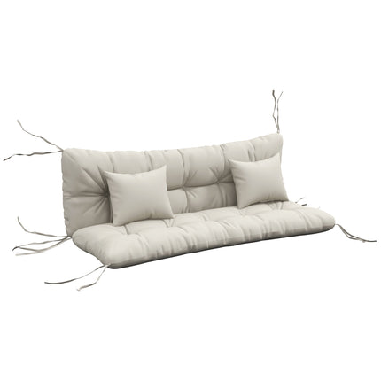 Outdoor Chair Cushion Set, Water-Repellent, 150x50 cm, Cream
