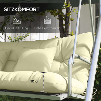 Outdoor Chair Cushion Set, Water-Repellent, 150x50 cm, Cream