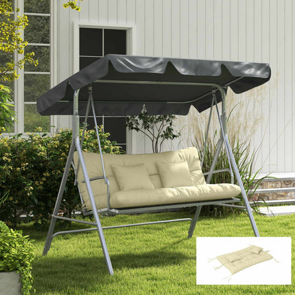 Outdoor Chair Cushion Set, Water-Repellent, 150x50 cm, Cream