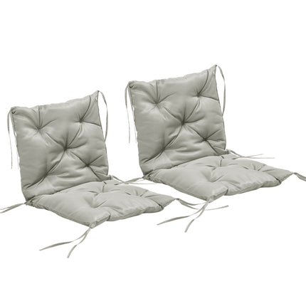 Outdoor Chair Cushions Set, 98x50 cm, Light Grey, 8 cm Thick