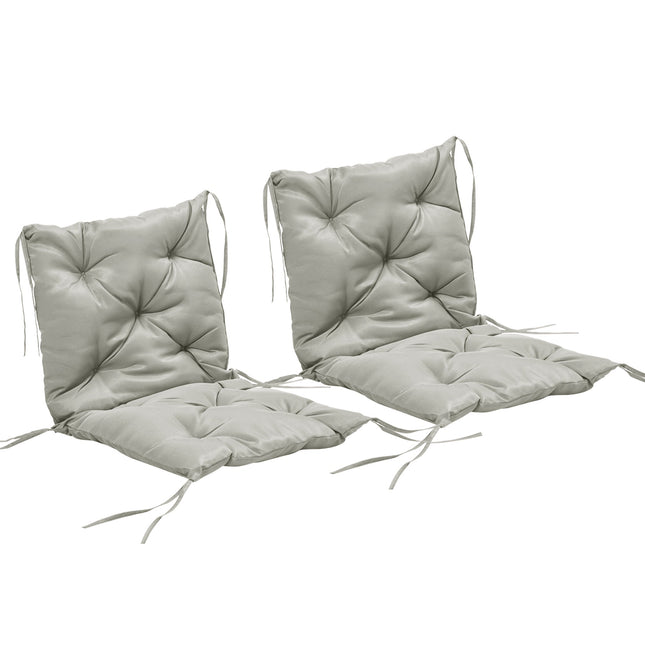 Outdoor Chair Cushions Set, 98x50 cm, Light Grey, 8 cm Thick