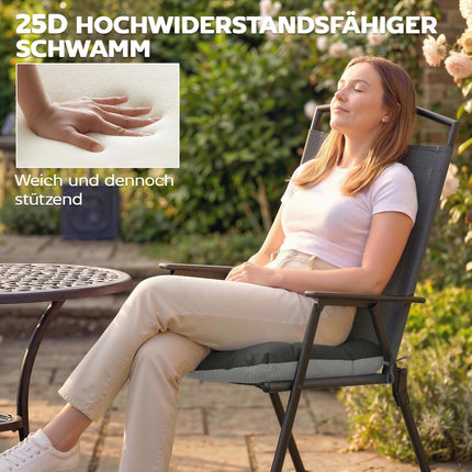 Outdoor Chair Cushions Set of 4, Non-Slip, 39.5x39.5x10 cm