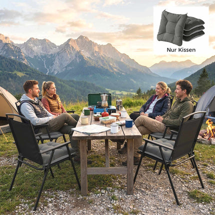 Outdoor Chair Cushions Set of 4, Non-Slip, 39.5x39.5x10 cm