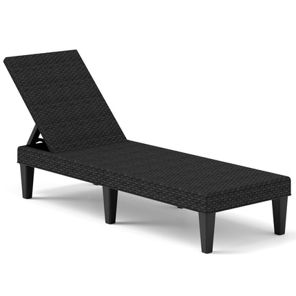 Outdoor Chaise Lounge, 3-Position Recline, Black