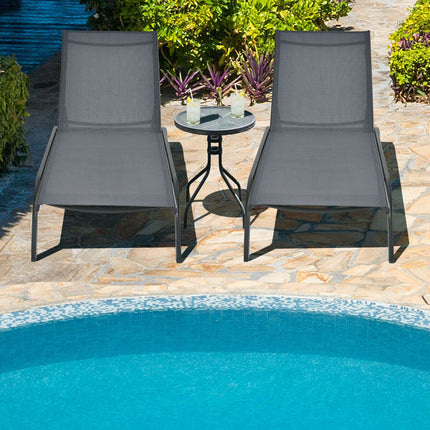Outdoor Chaise Lounge Chair, 6-Position, Wheels