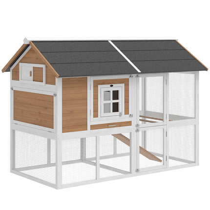 Outdoor Chicken Coop for 4, Waterproof Roof, Easy Clean