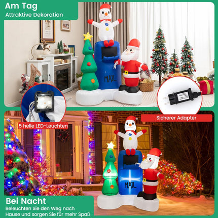 Outdoor Christmas Inflatable, 185 cm, LED Santa Scene