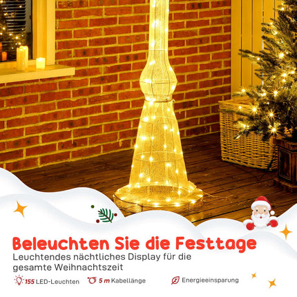 Outdoor Christmas Lantern Post, 215 cm, 155 LEDs, Waterproof