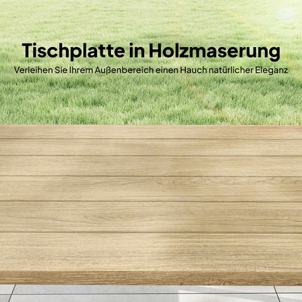 Outdoor Coffee Table, Wood-Look Top, 100x55 cm, Weatherproof