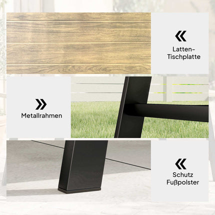 Outdoor Coffee Table, Wood-Look Top, 100x55 cm, Weatherproof
