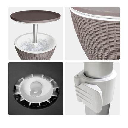 Outdoor Cooler Side Table, 30L Ice Box, Adjustable Top
