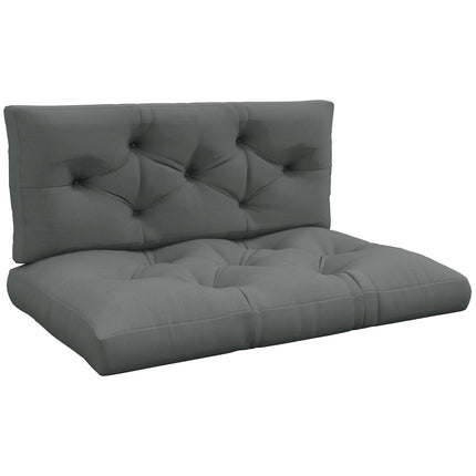 Outdoor Cushion Set, Tufted, 120x80x12 cm, Light Grey