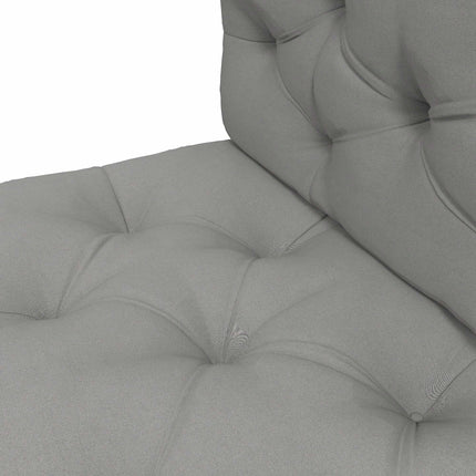 Outdoor Cushion Set, Tufted, 120x80x12 cm, Light Grey