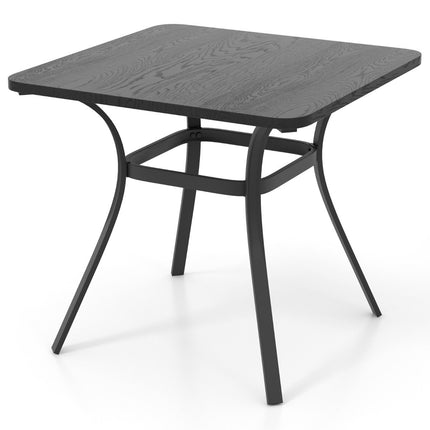 Outdoor Dining Table for 4, Wood-Look Top, 80x80 cm