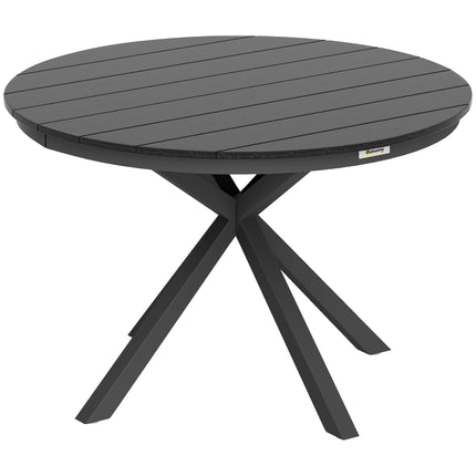 Outdoor Dining Table for 6, Aluminum Frame, Black