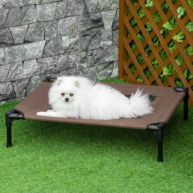 Durable outdoor dog bed, brown 76x61x18cm for pets