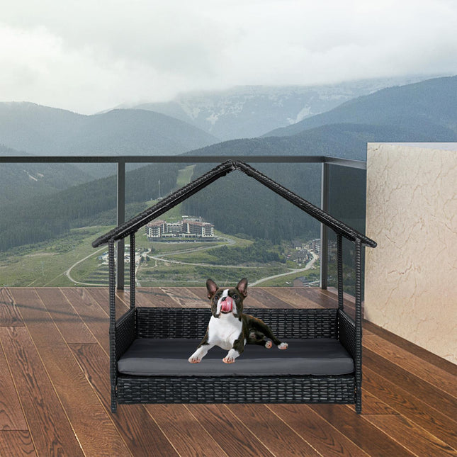 Outdoor Dog Bed with Canopy for Small & Medium Breeds