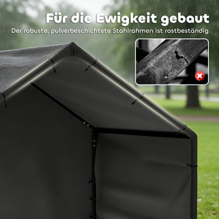 Outdoor Dog House with UV-Resistant Canopy, 125x110x93 cm