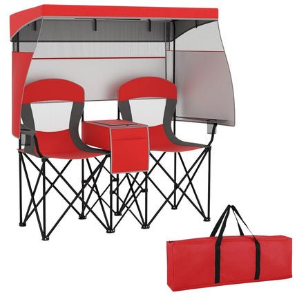 Outdoor Double Camping Chair with Adjustable Sunshade