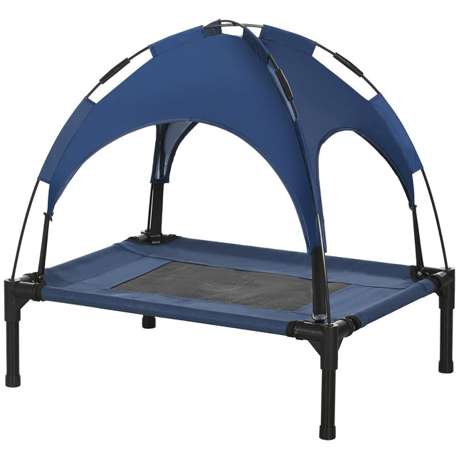 Elevated outdoor dog bed, UV protection, Dark blue, 61x46x62cm