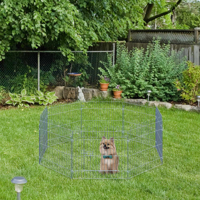 Outdoor puppy playpen fence, 8 panels, W63 x H60 cm