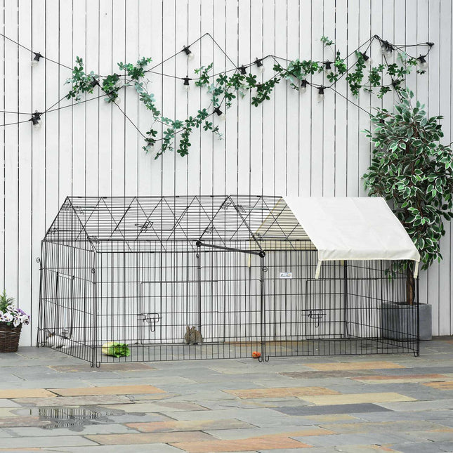 Small animal outdoor enclosure, metal, sun protection 220x103cm