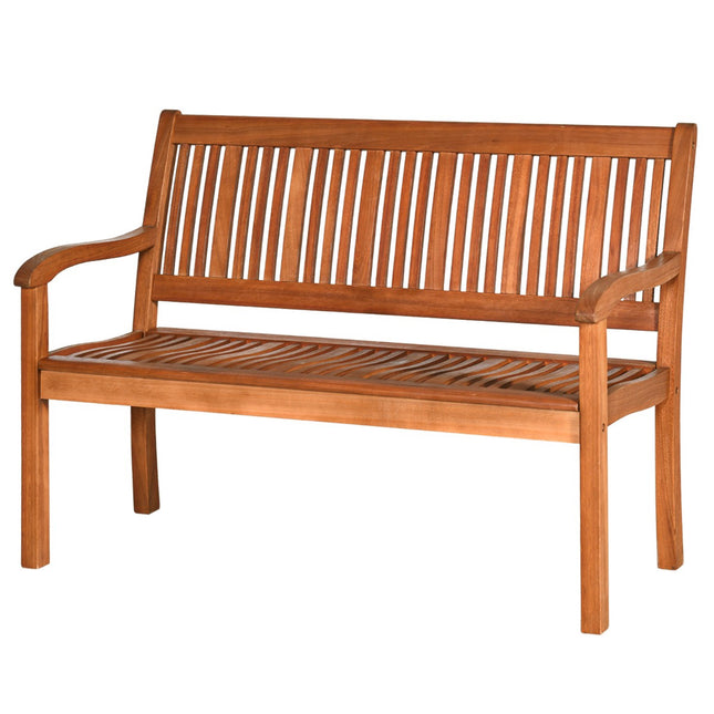 Outdoor Eucalyptus Wood Garden Bench, 2-Seater
