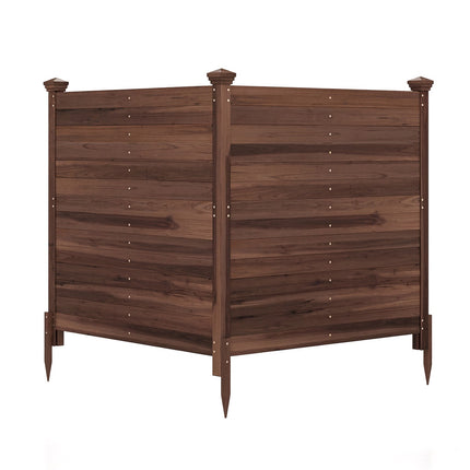 Outdoor Fir Wood Privacy Fence, 2-Panel, Brown